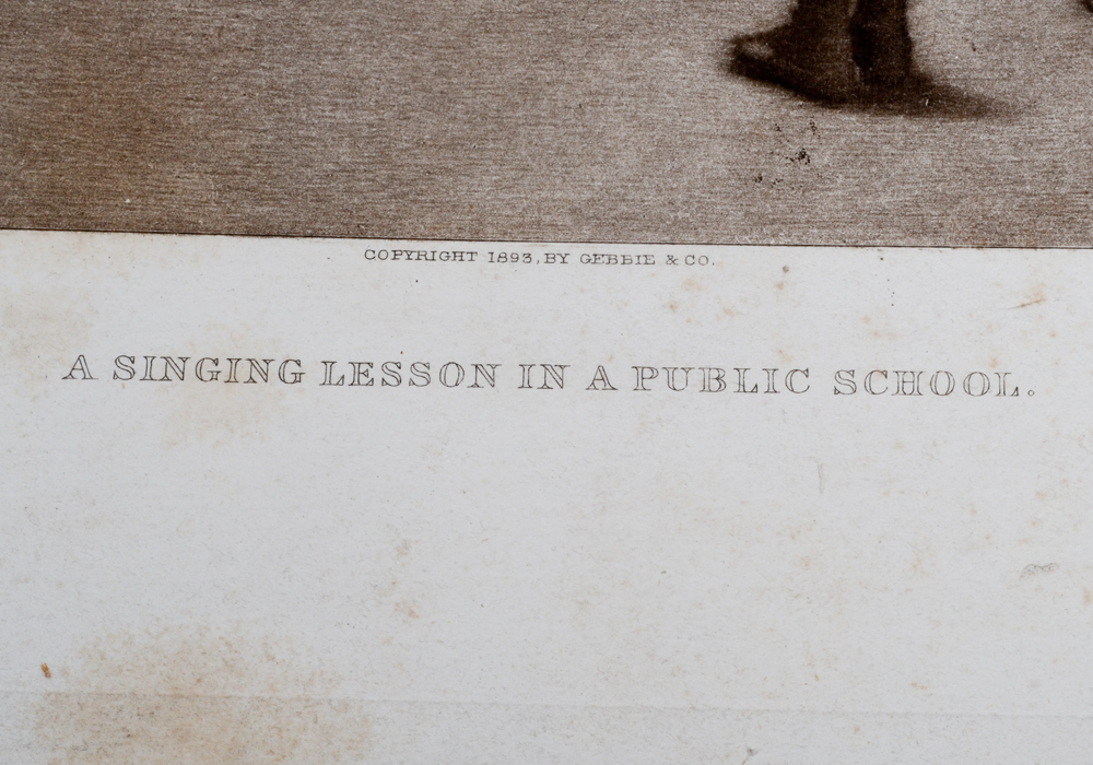 Antique Photogravure of Boys Singing