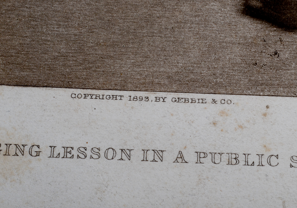 Antique Photogravure of Boys Singing