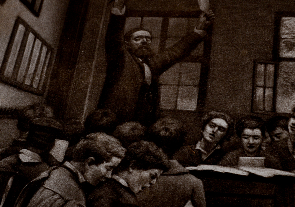 Antique Photogravure of Boys Singing