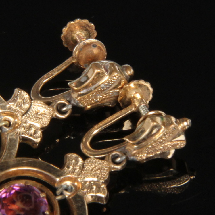 Victorian Gold Filled Dangle Clip Earrings