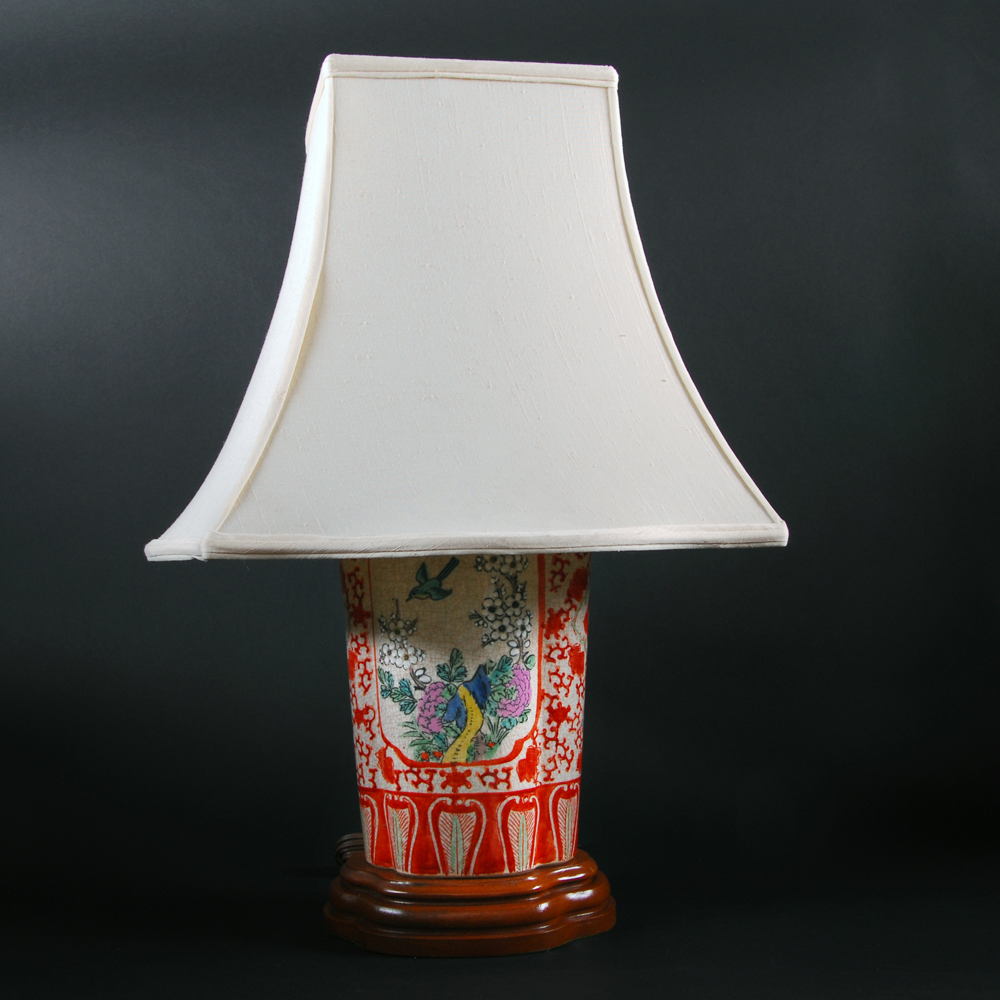 Asian Themed Canister Base Table Lamp
