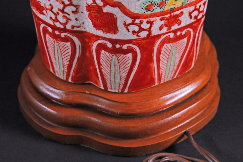 Asian Themed Canister Base Table Lamp