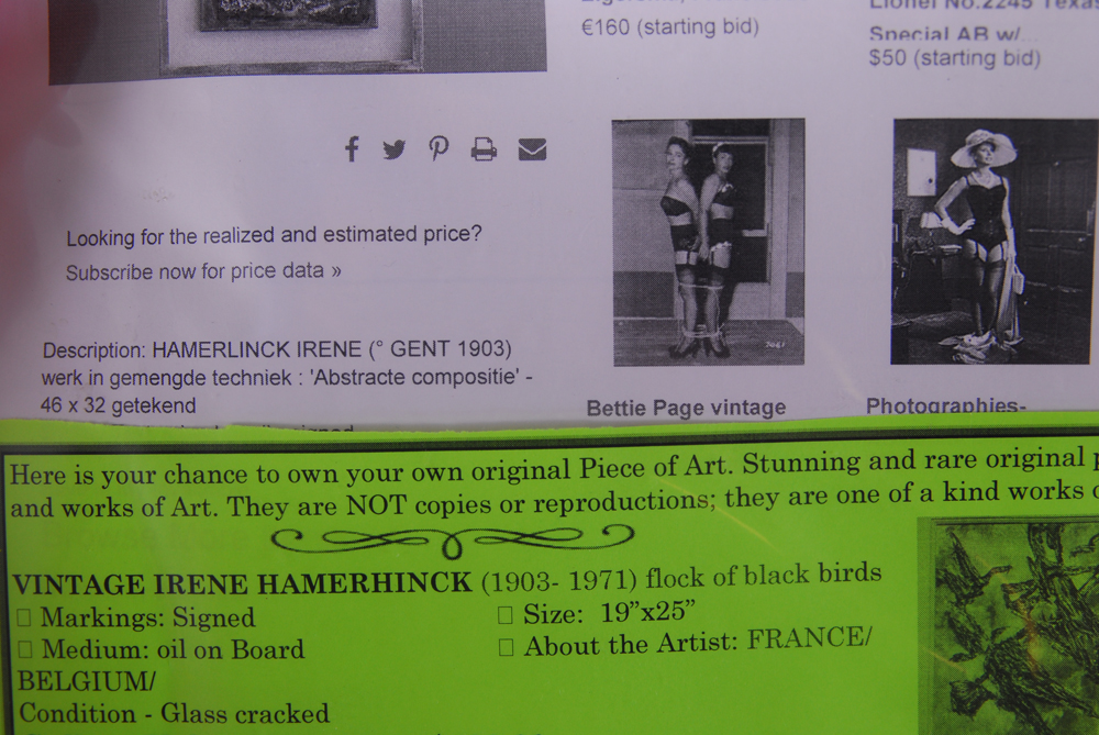 Irene Hamerlinck Flock Of Black Birds Oil on Board Painting