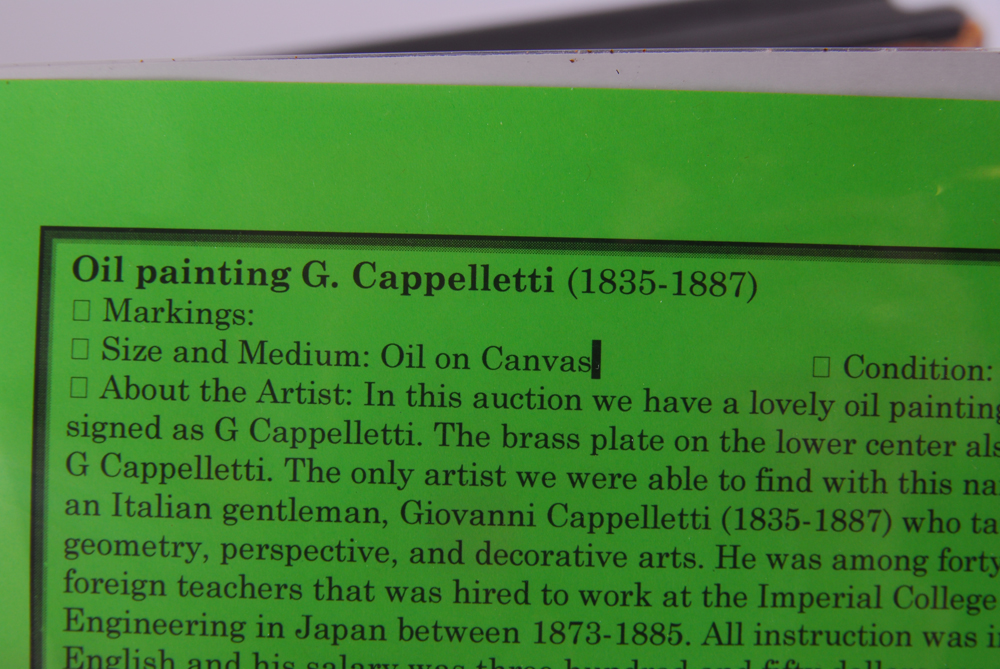 G. Cappelletti Landscape Oil on Canvas