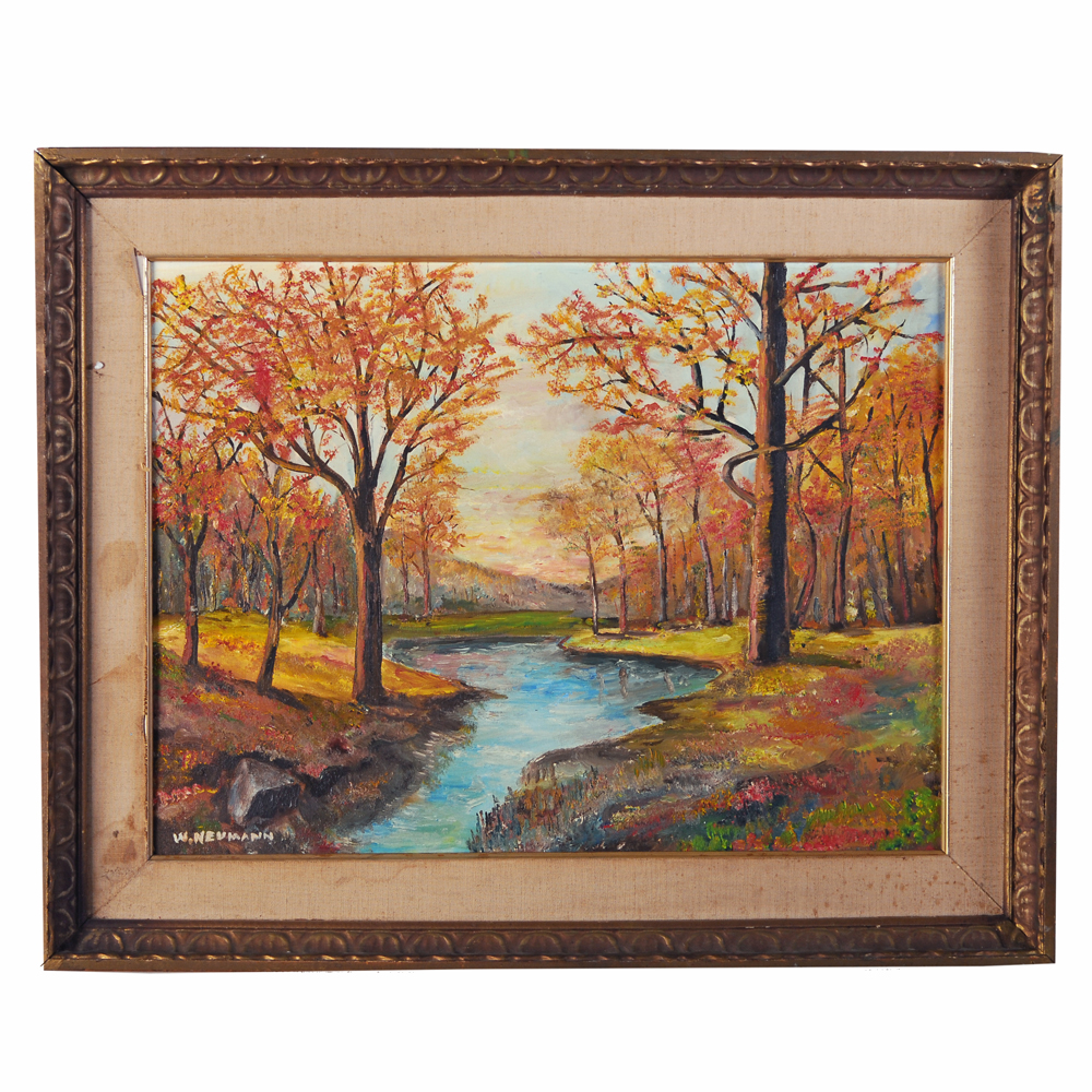 W. Neumann Fall Landscape Painting