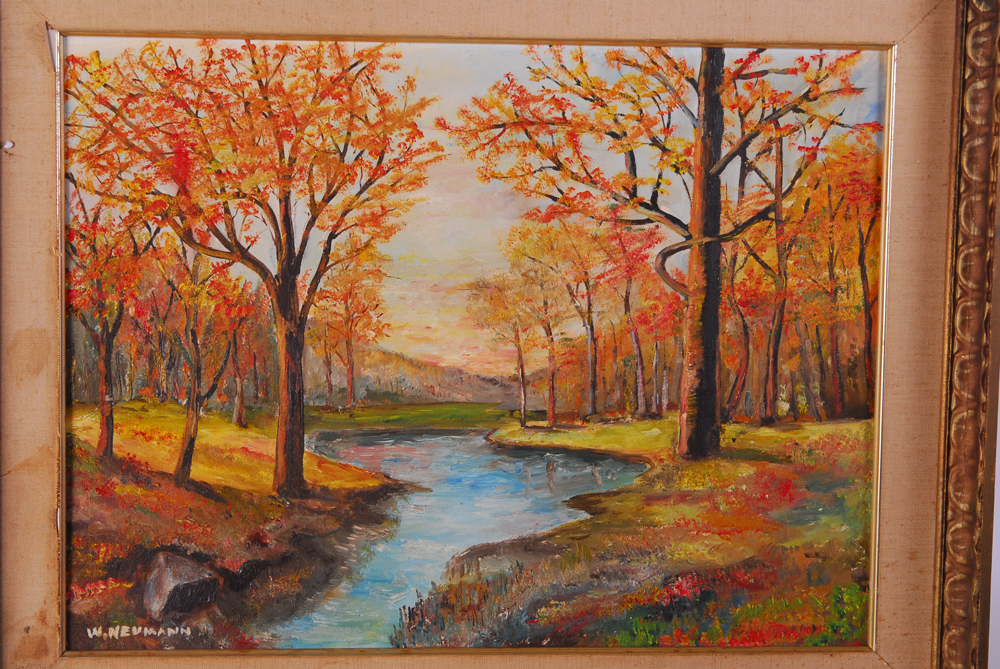 W. Neumann Fall Landscape Painting