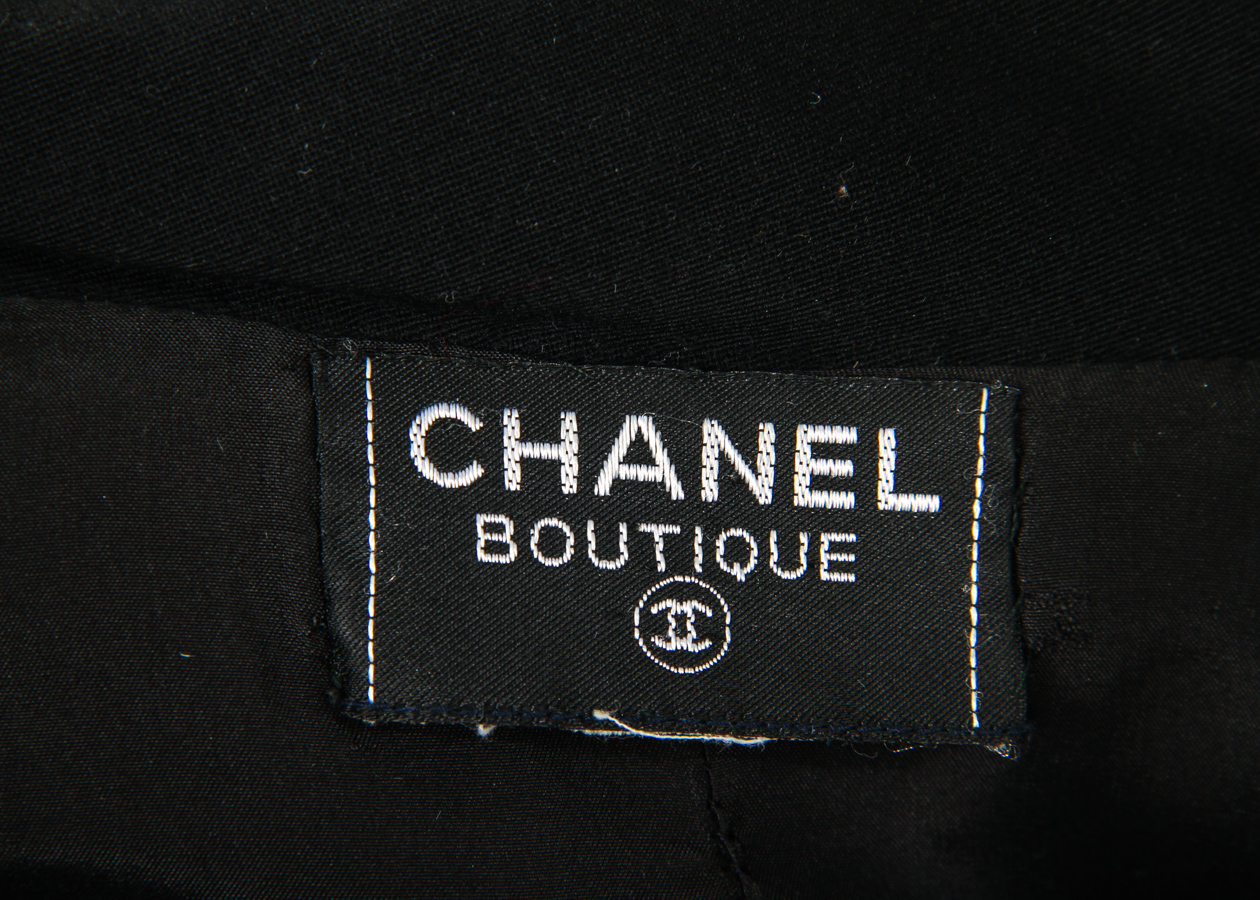 Vintage Chanel Jacket and Pants Ensemble with Logo Button Design