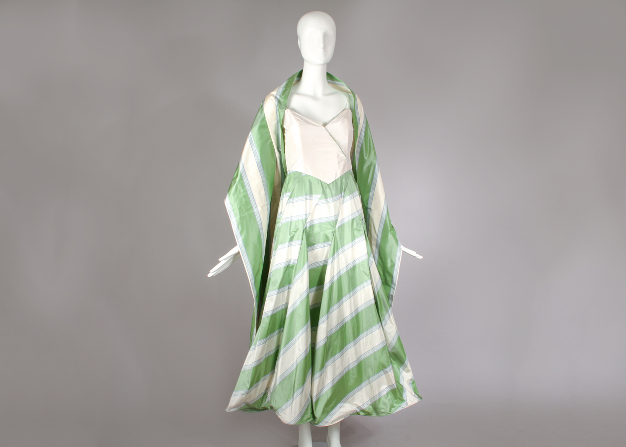 1990s Richard Tyler Couture Silk Taffeta Formal Evening Dress