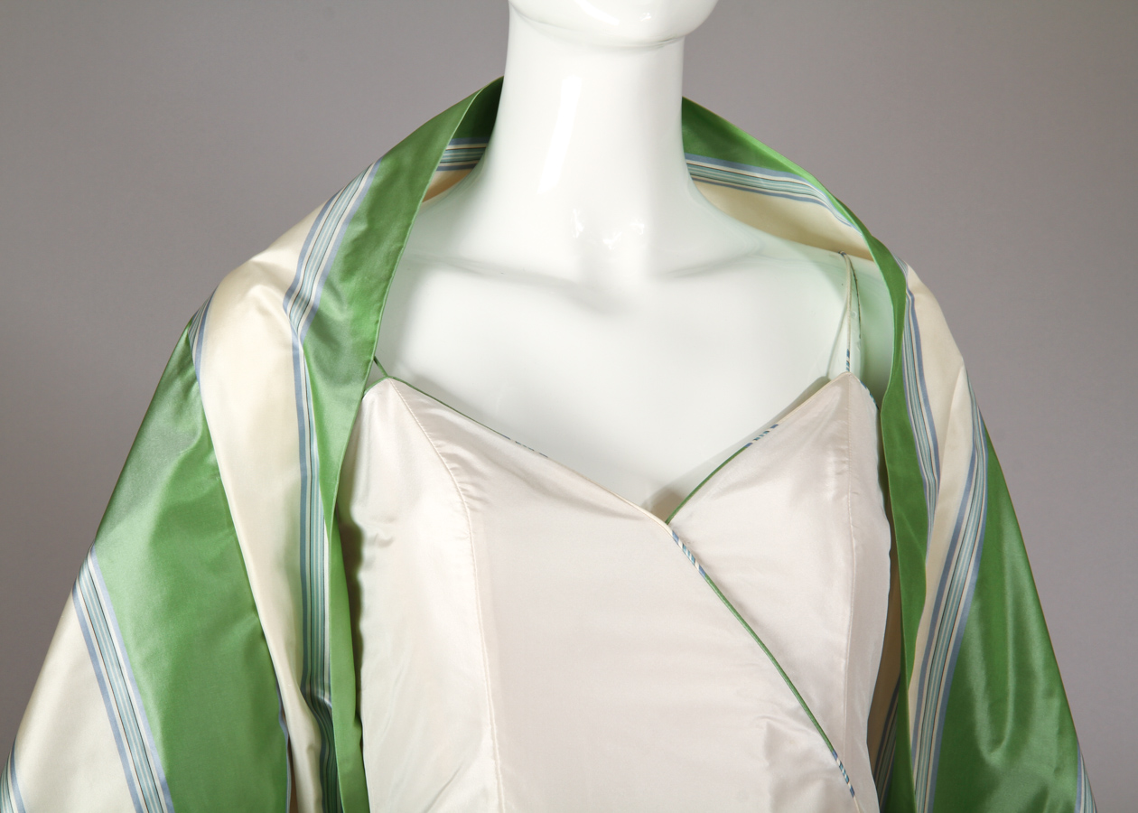 1990s Richard Tyler Couture Silk Taffeta Formal Evening Dress