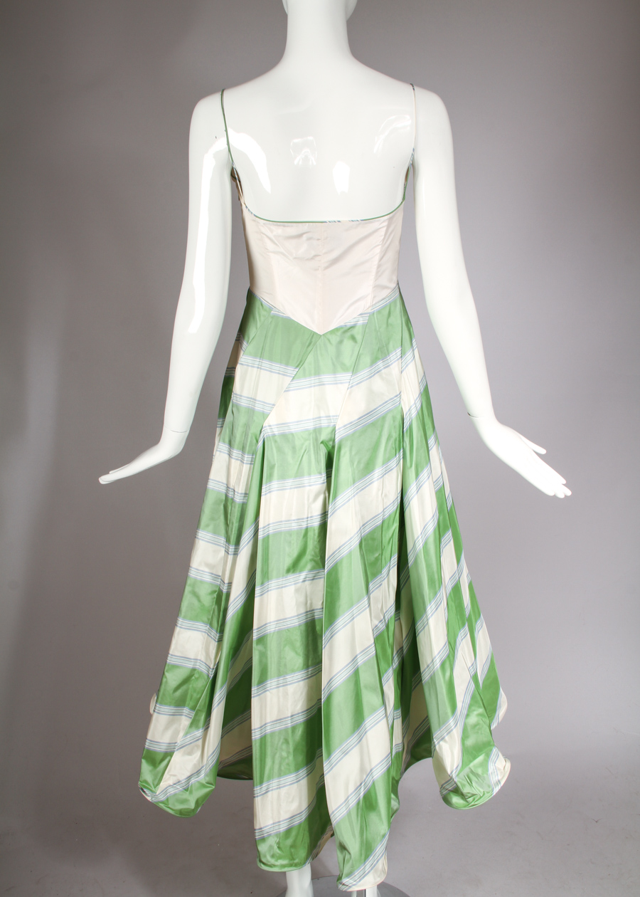 1990s Richard Tyler Couture Silk Taffeta Formal Evening Dress