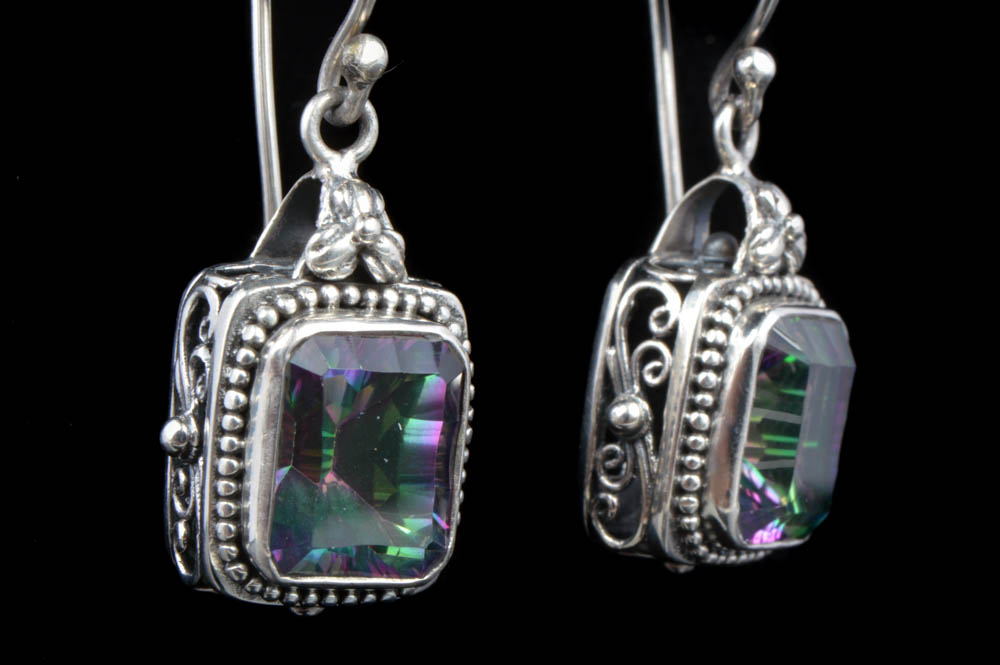 Robert Manse Sterling Silver and Mystic Quartz Earrings