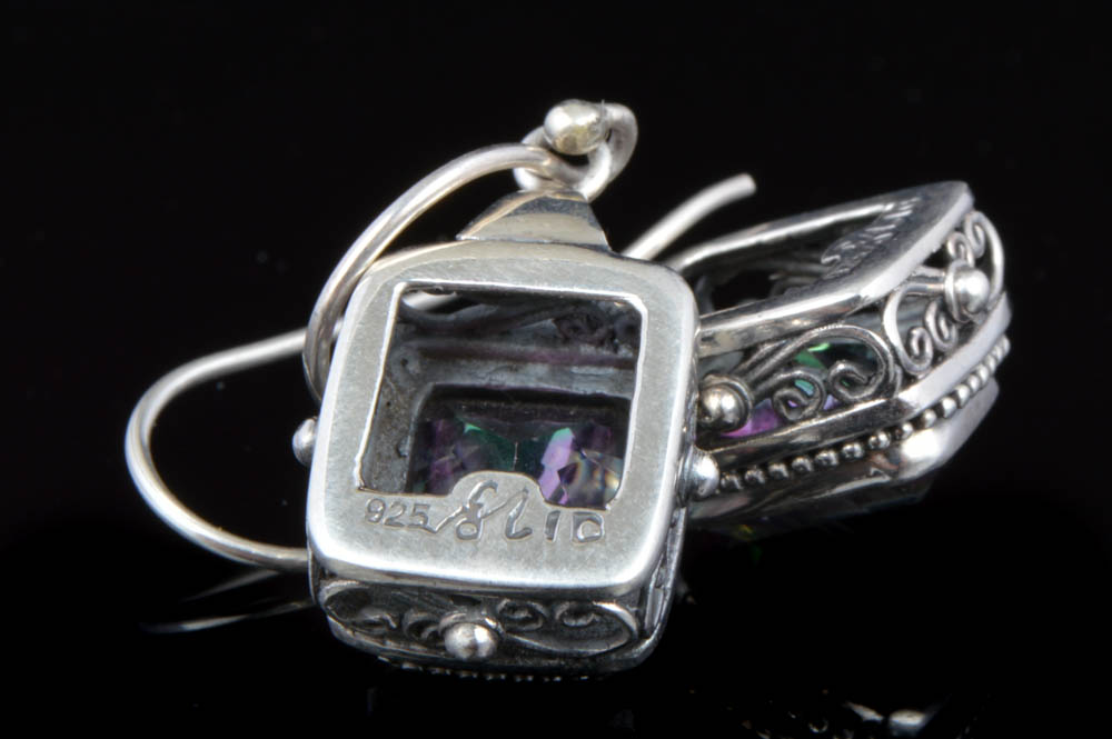 Robert Manse Sterling Silver and Mystic Quartz Earrings