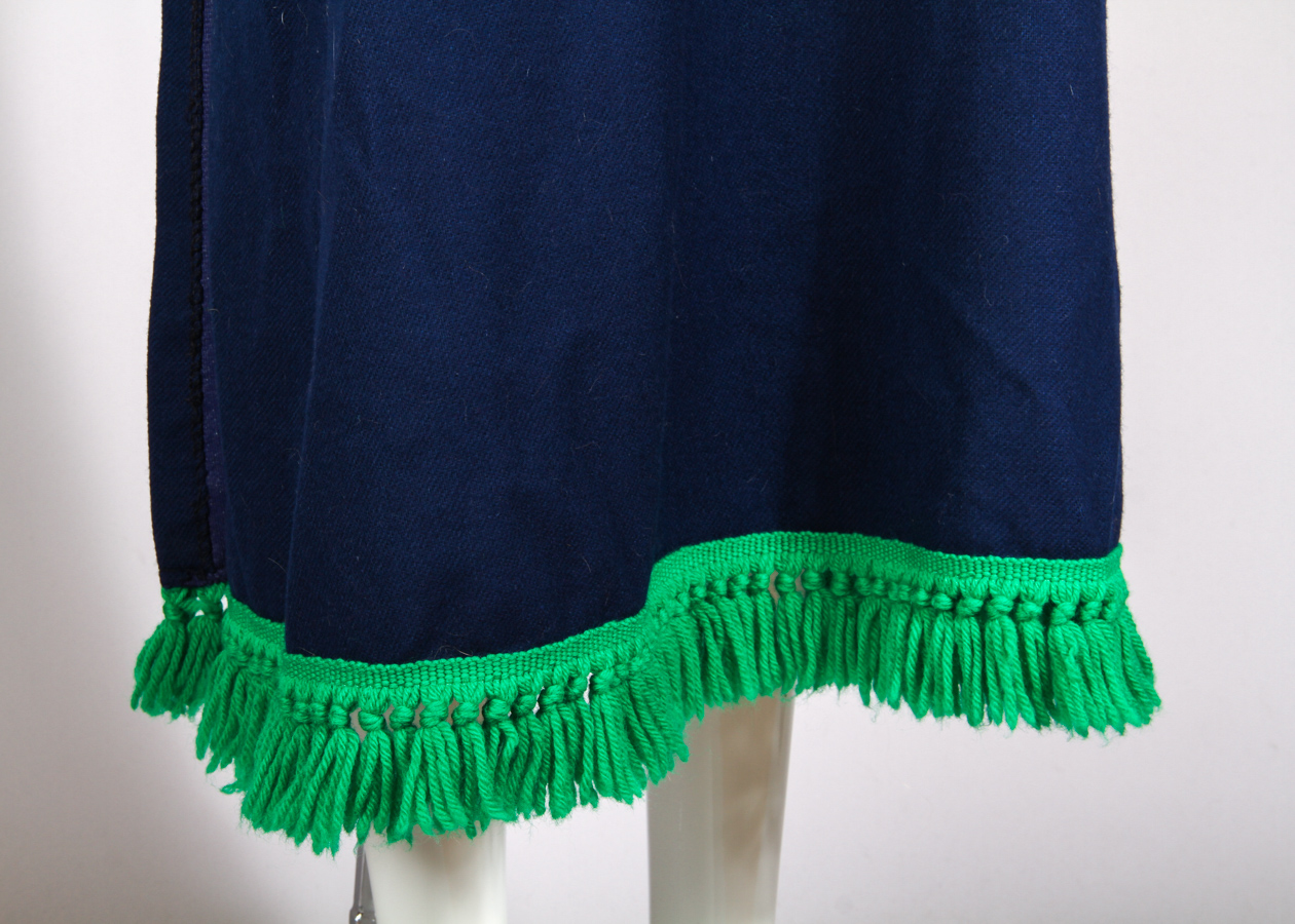 Vintage Novelty Zodiac Aries Wool Wrap Skirt with Appliqued Ram