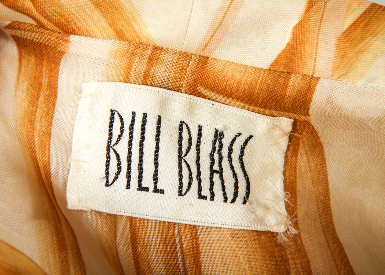 1970s Bill Blass Bamboo Print Double Breasted Coat Jacket