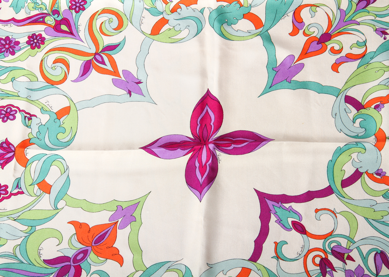 Pair of Vintage Emilio Pucci Printed Silk Scarves