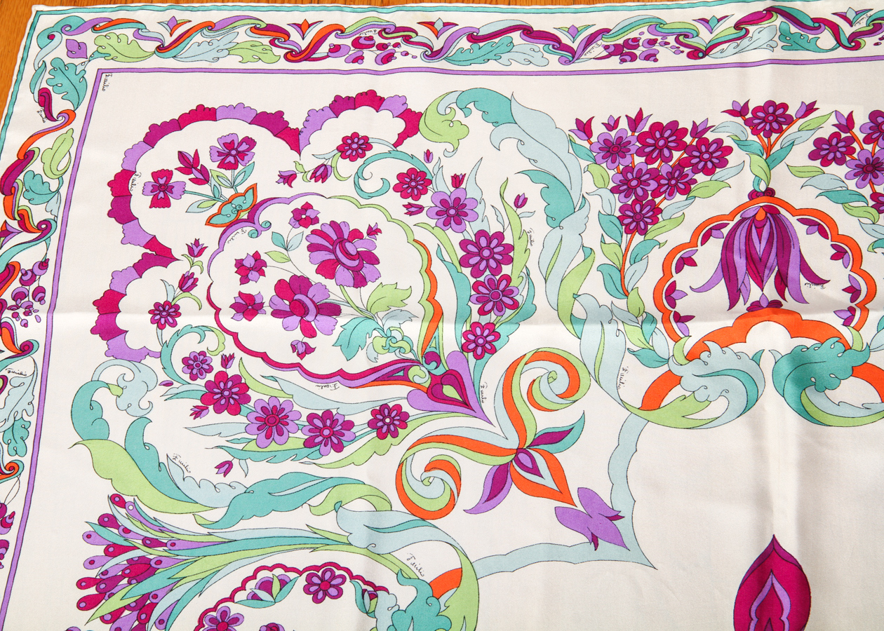 Pair of Vintage Emilio Pucci Printed Silk Scarves