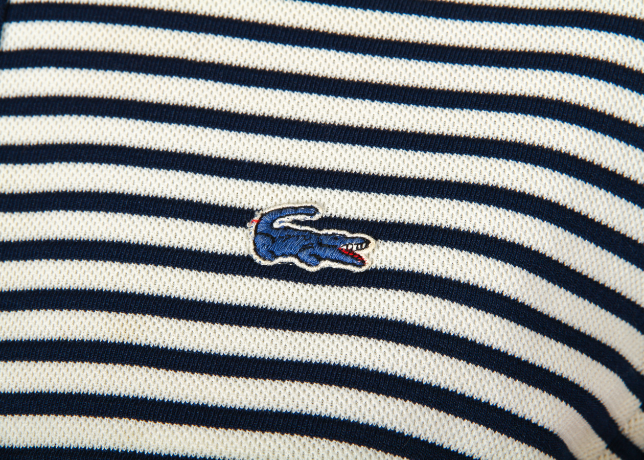 1970s Vintage Lacoste Striped Chemise Scooter Day Dress