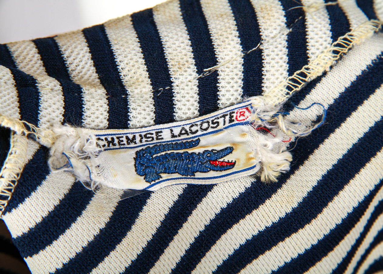 1970s Vintage Lacoste Striped Chemise Scooter Day Dress