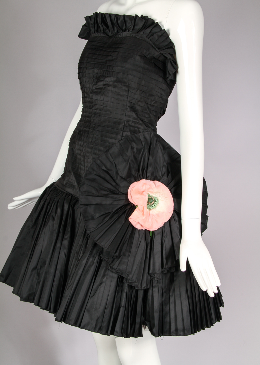 Vintage 1980s Oscar de la Renta Silk Taffeta Party Dress