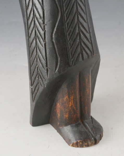 African Tribal Carved Figurine After a Ghana Akua’ba Fertility Figurine