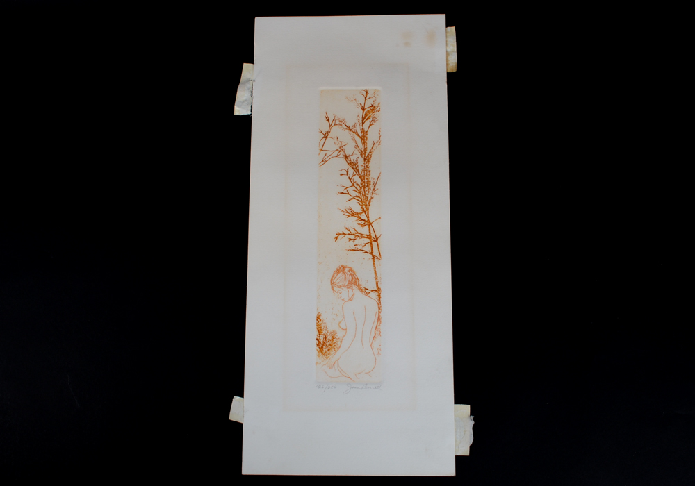 Joan Purcell Signed Etching of "Seated Nude"