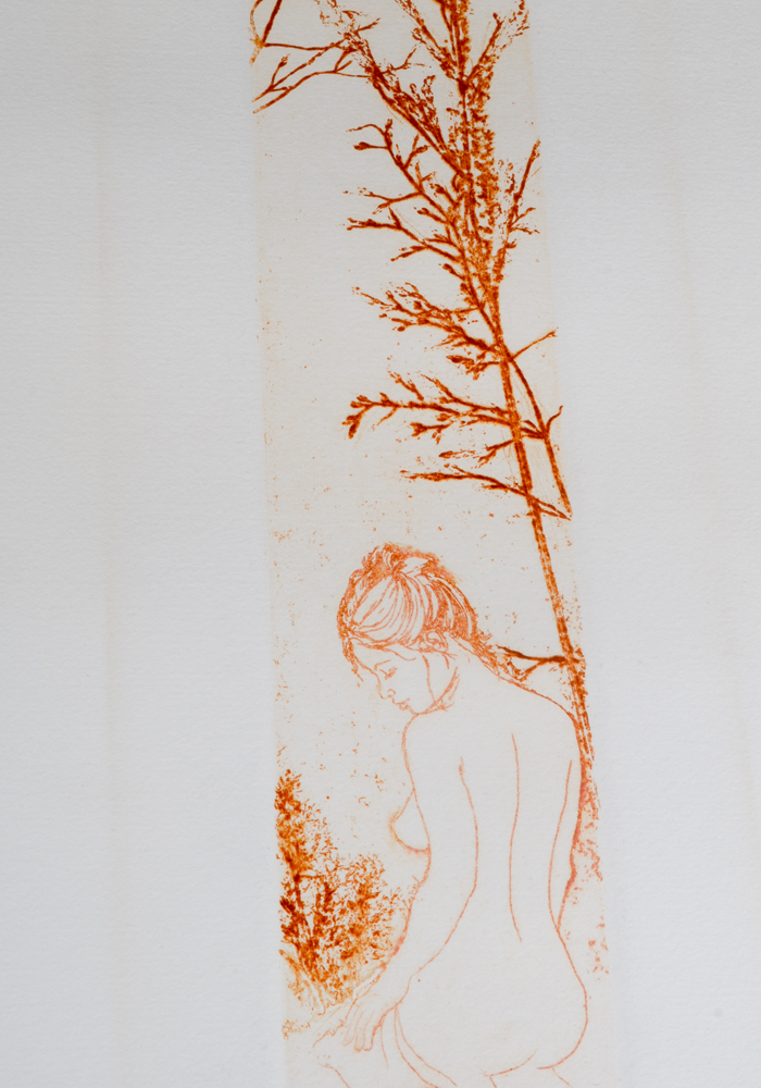 Joan Purcell Signed Etching of "Seated Nude"