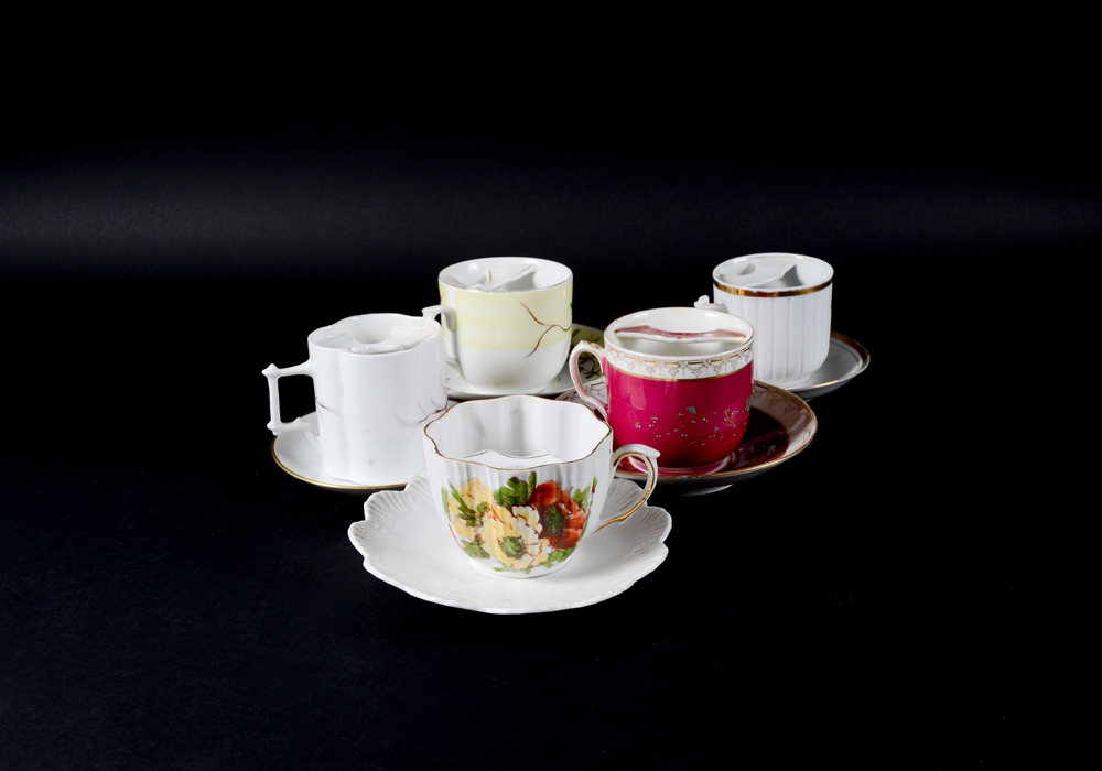 Collection of Mustache Tea Cups