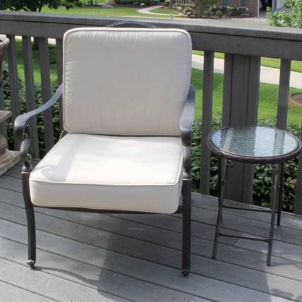 Metal Patio Chair and Round Accent Table