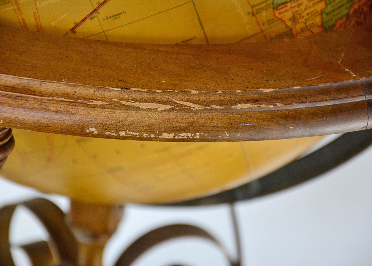 1960s Butler Illuminated Globe with Wooden Stand