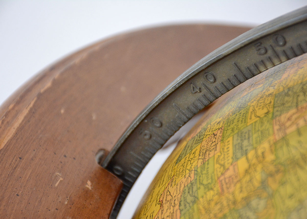 1960s Butler Illuminated Globe with Wooden Stand