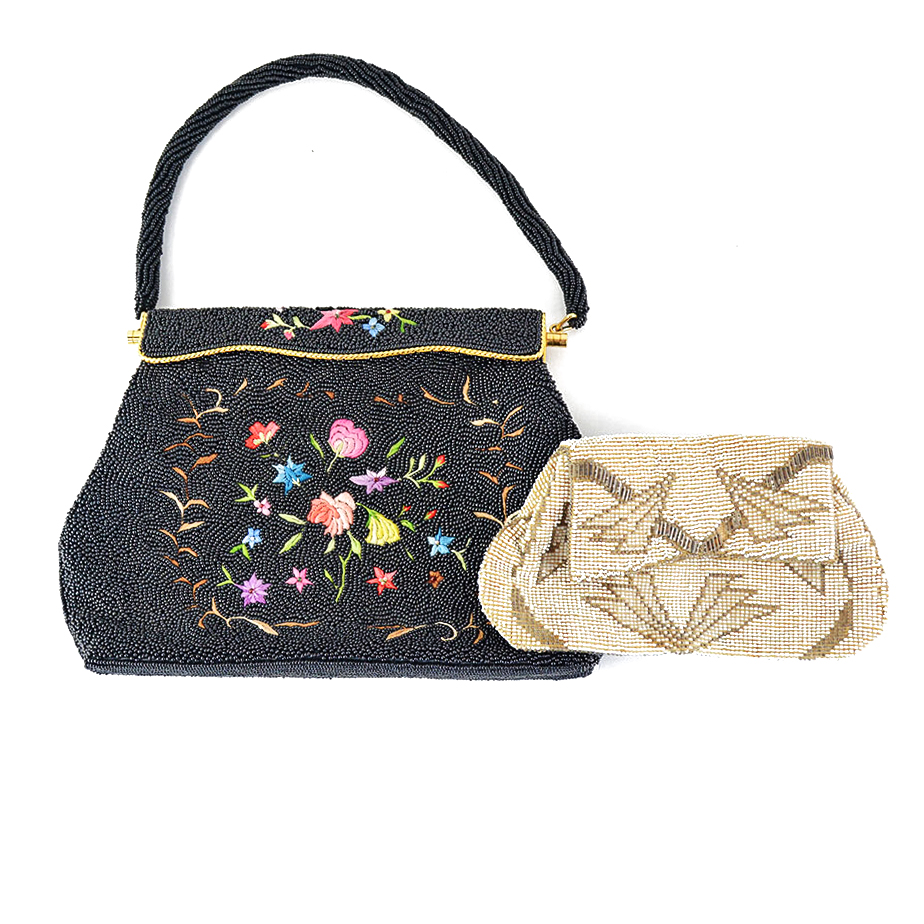 Vintage Beaded Clutch and Embroidered Beaded Purse