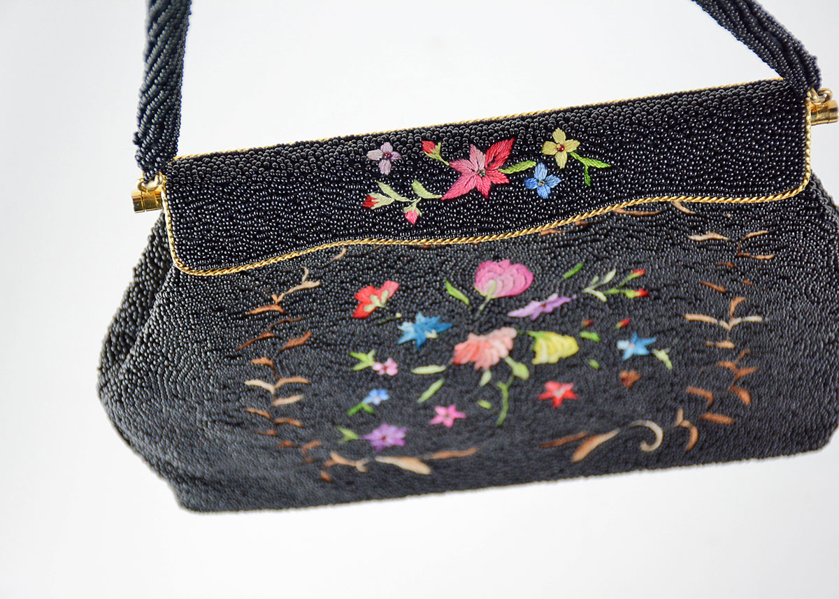Vintage Beaded Clutch and Embroidered Beaded Purse