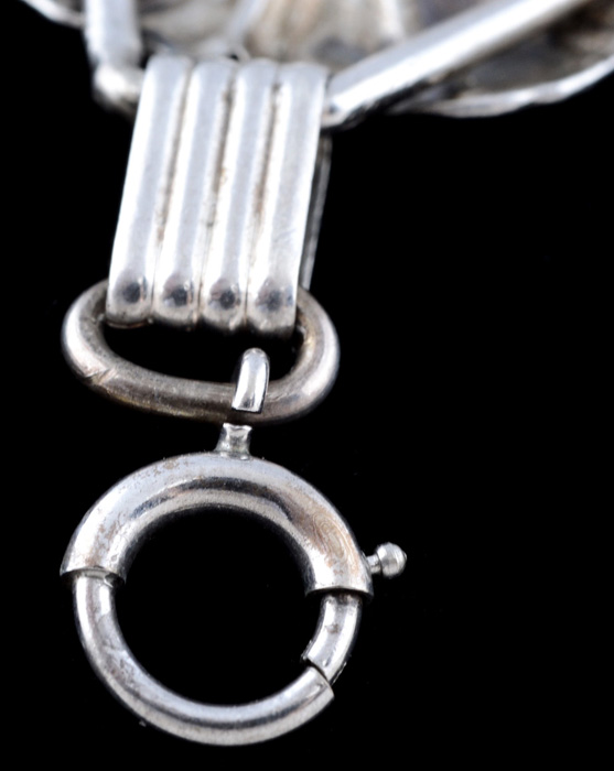 Sterling Silver Floral Link Bracelet