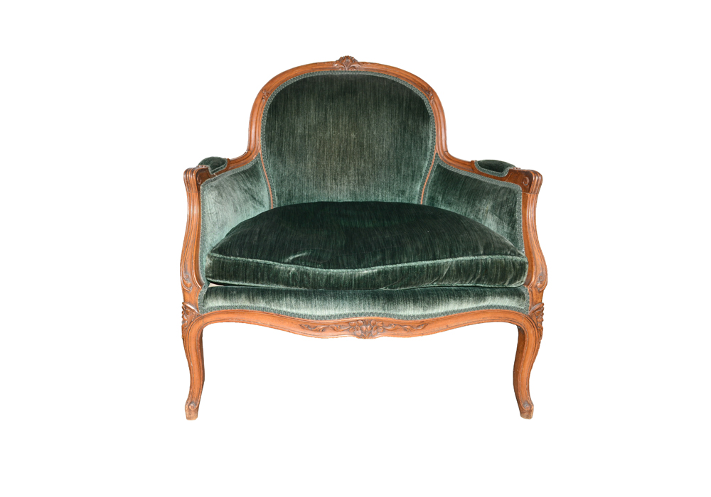 Oversized Velvet Upholstered Armchair