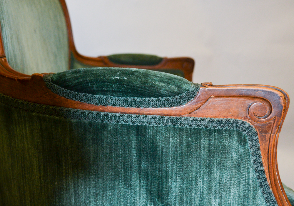 Oversized Velvet Upholstered Armchair