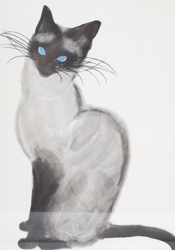 Kwo Art Studio "Zoe" Siamese Cat Lithograph