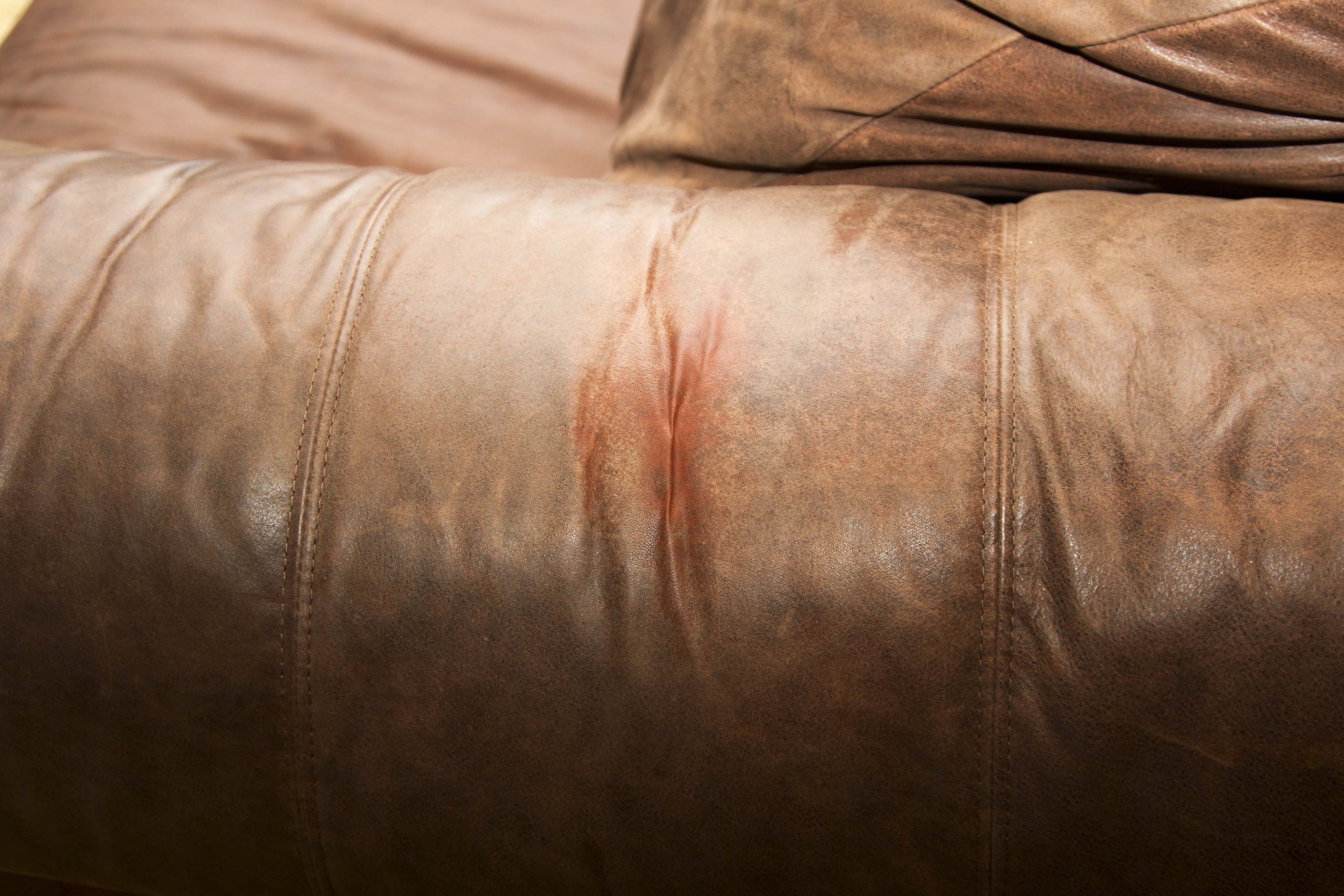 Faux Leather Sofa with Tack Trim