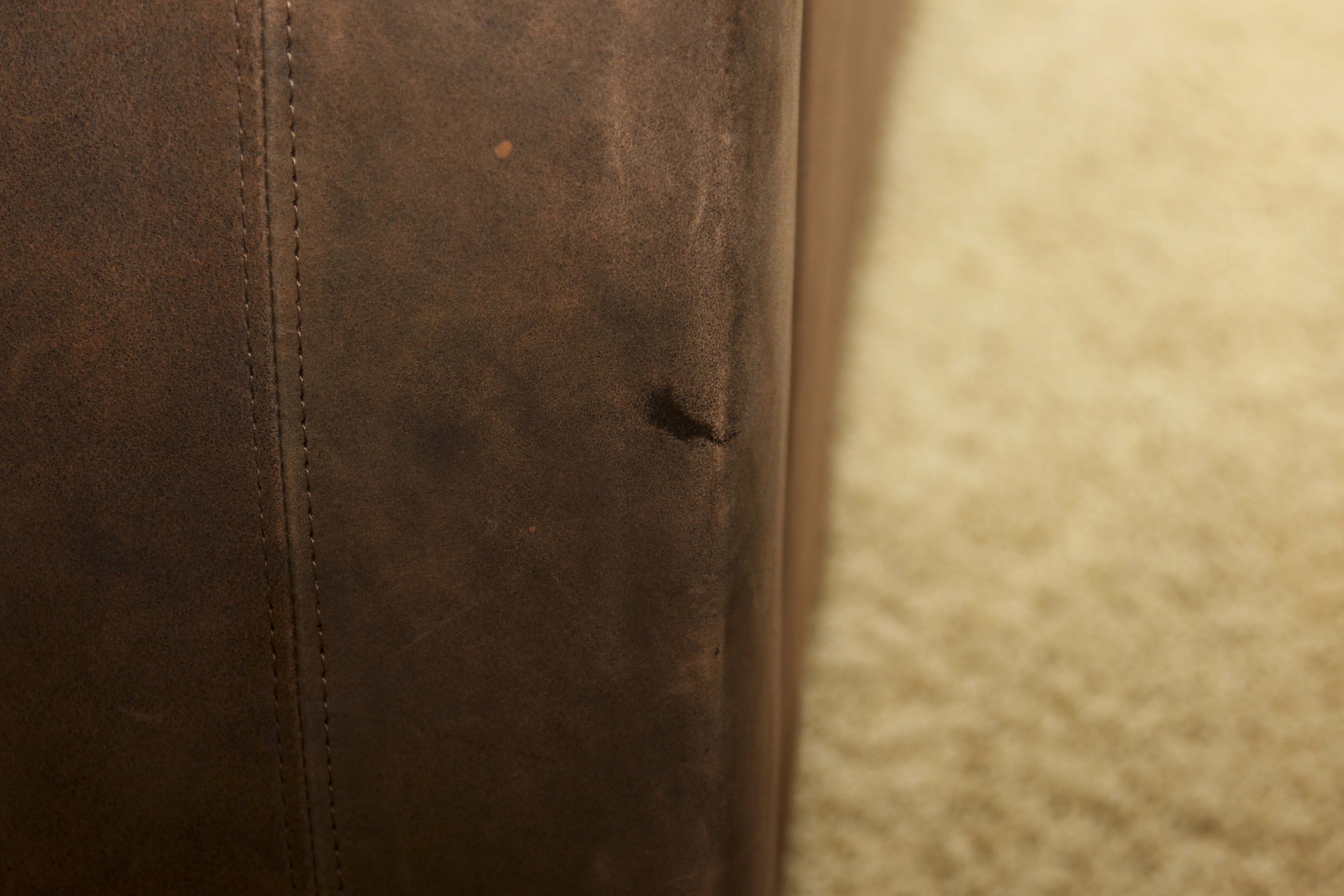 Faux Leather Sofa with Tack Trim