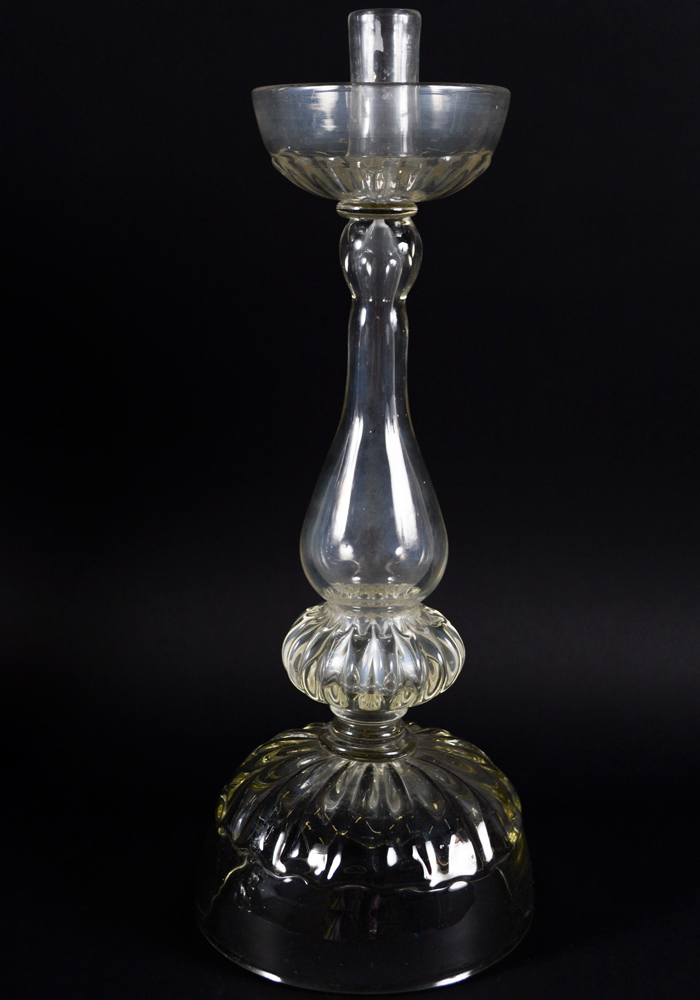 Glass Pillar Candlesticks
