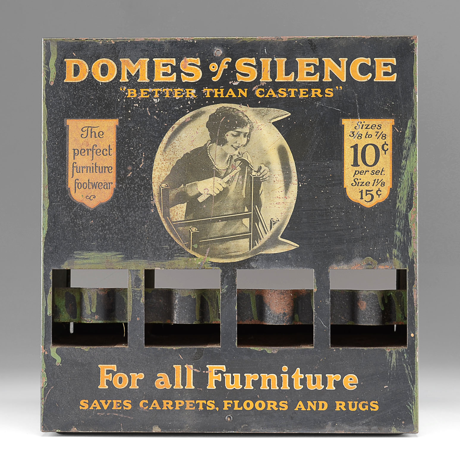 Rare Advertising Tin Display for "Domes of Silence" Eames Chair Feet