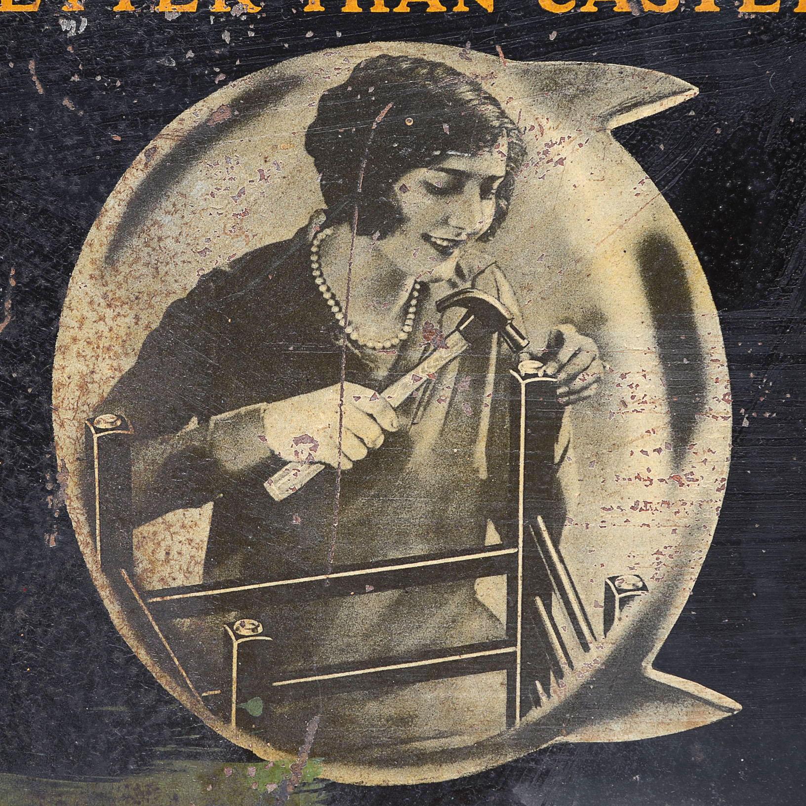 Rare Advertising Tin Display for "Domes of Silence" Eames Chair Feet