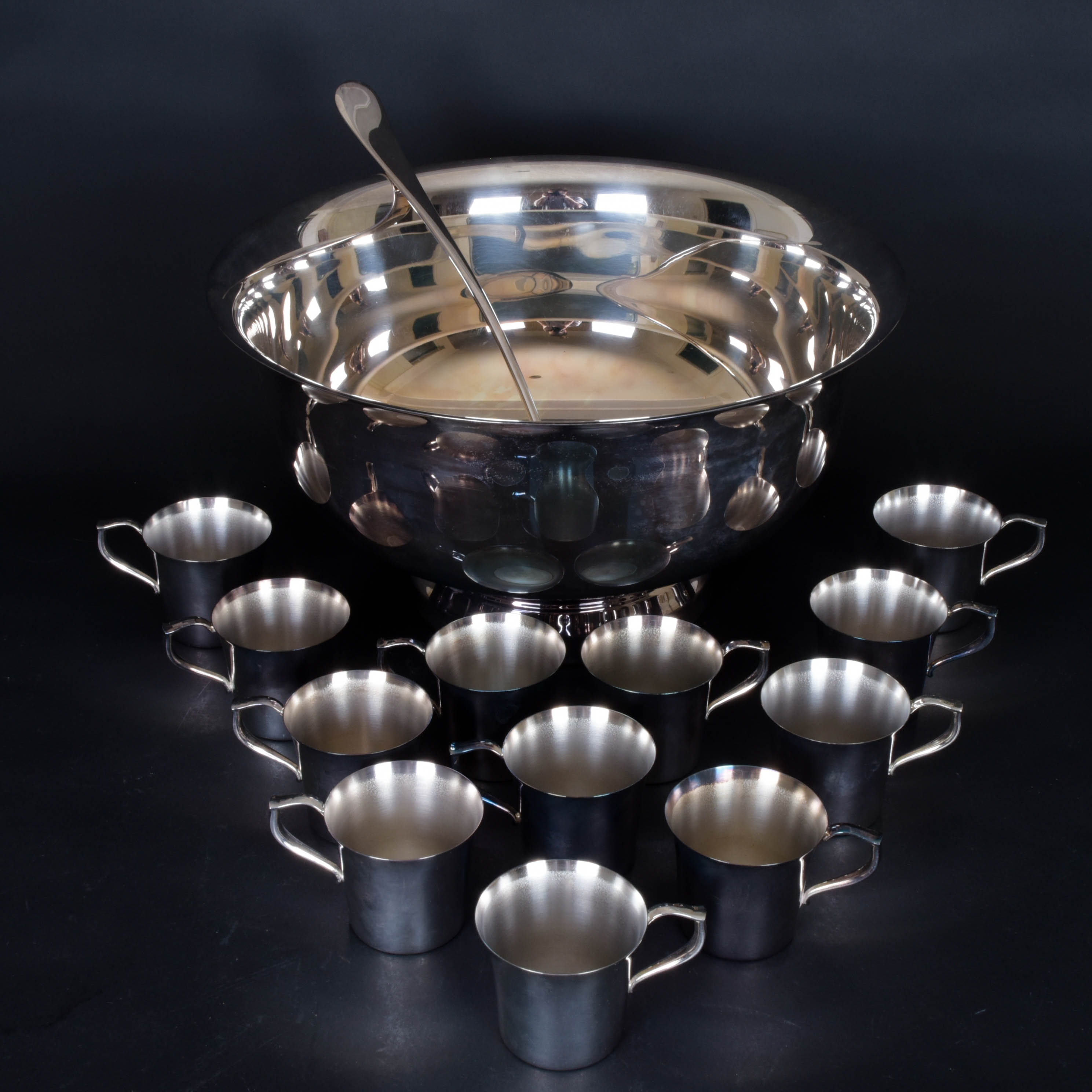 Wallace Silver Plate Punch Bowl Set