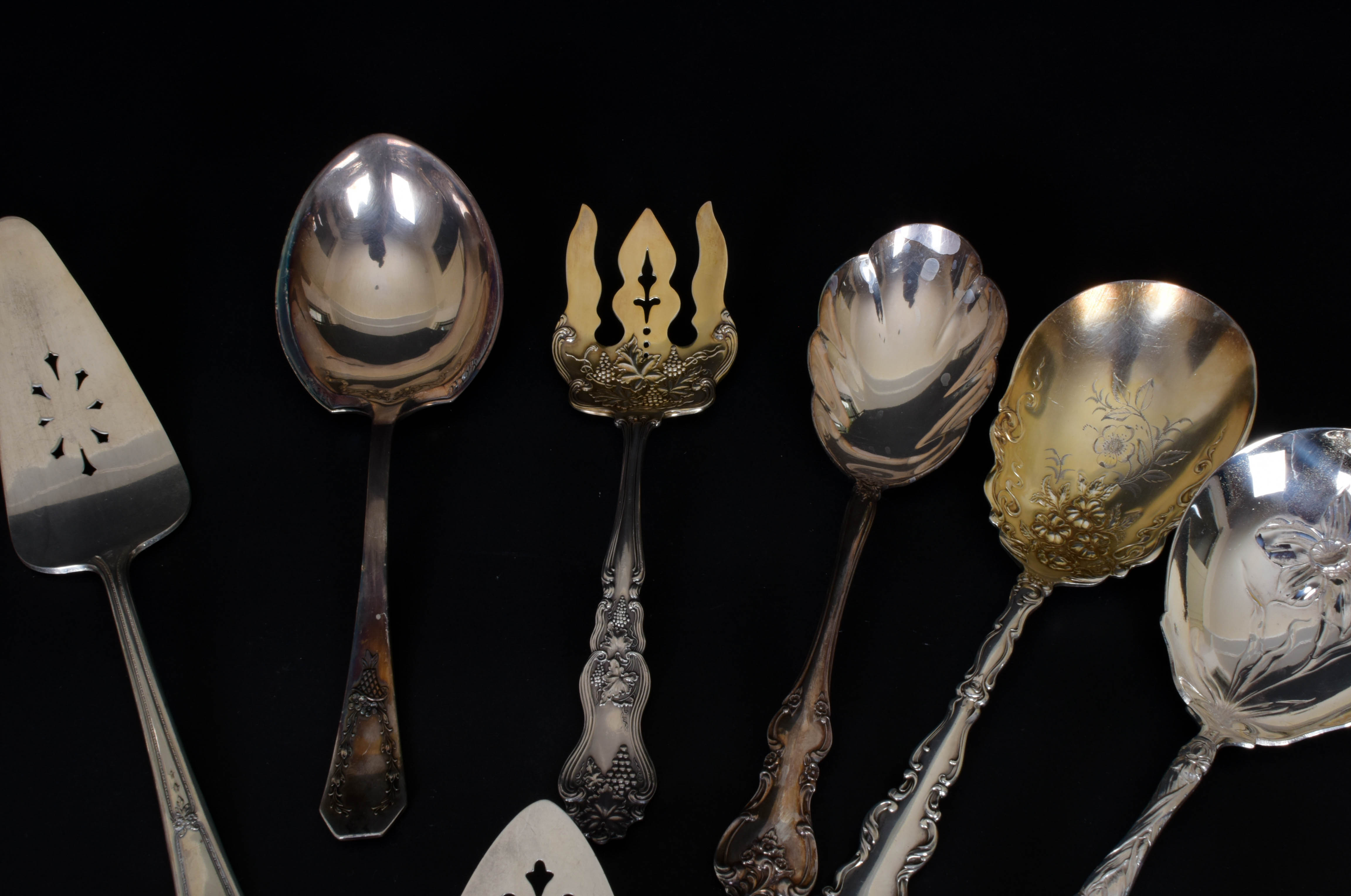Collection of Silver Plate Serving Flatware