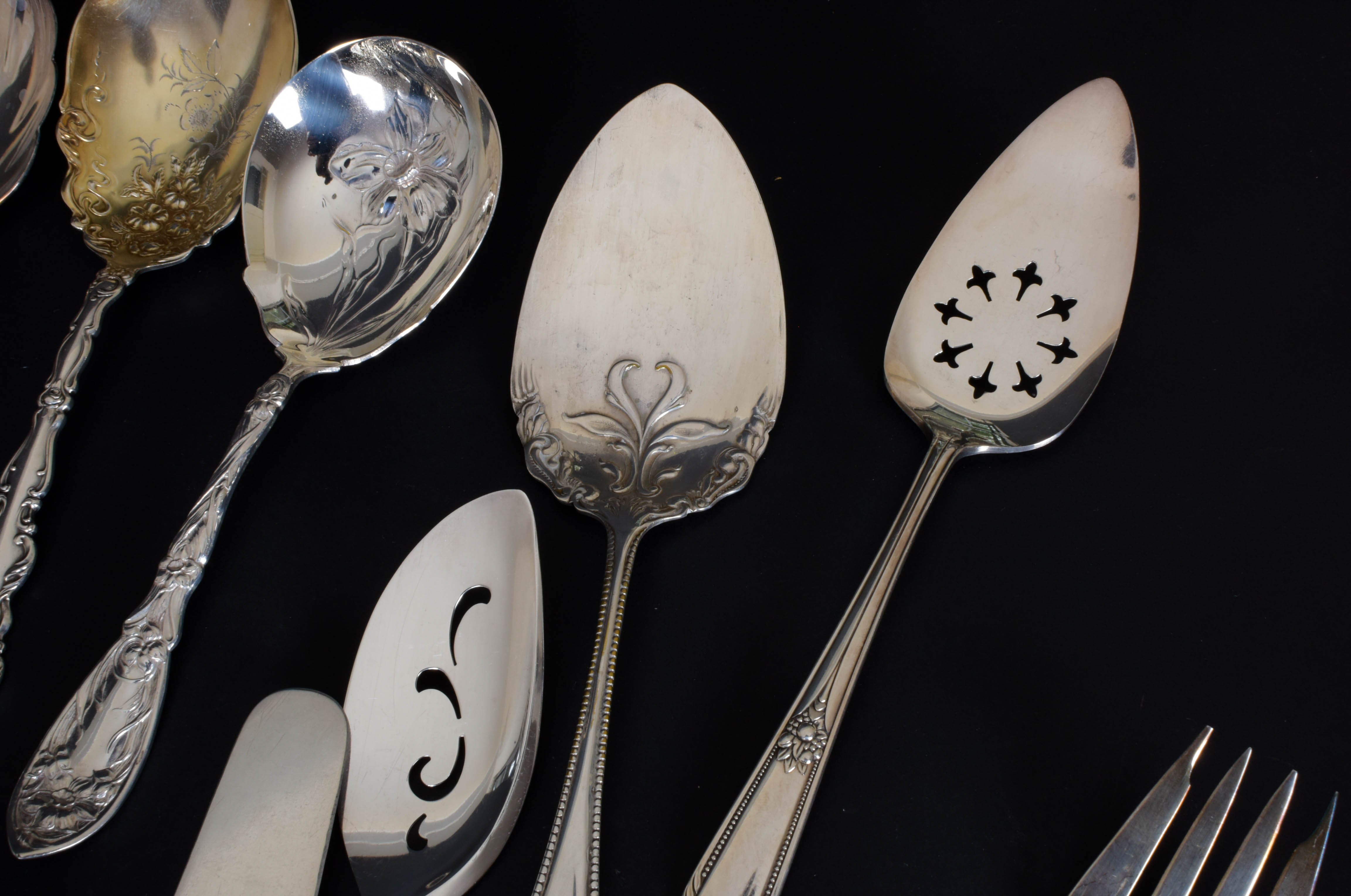 Collection of Silver Plate Serving Flatware