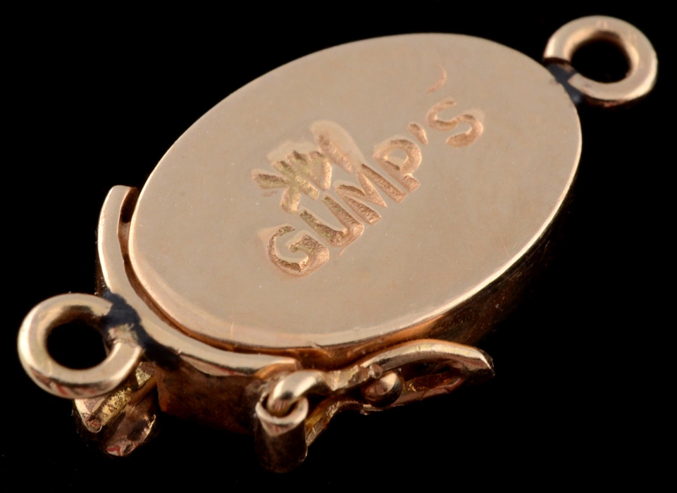 14K Yellow Gold Chinese Longevity Character Openwork Box Clasp