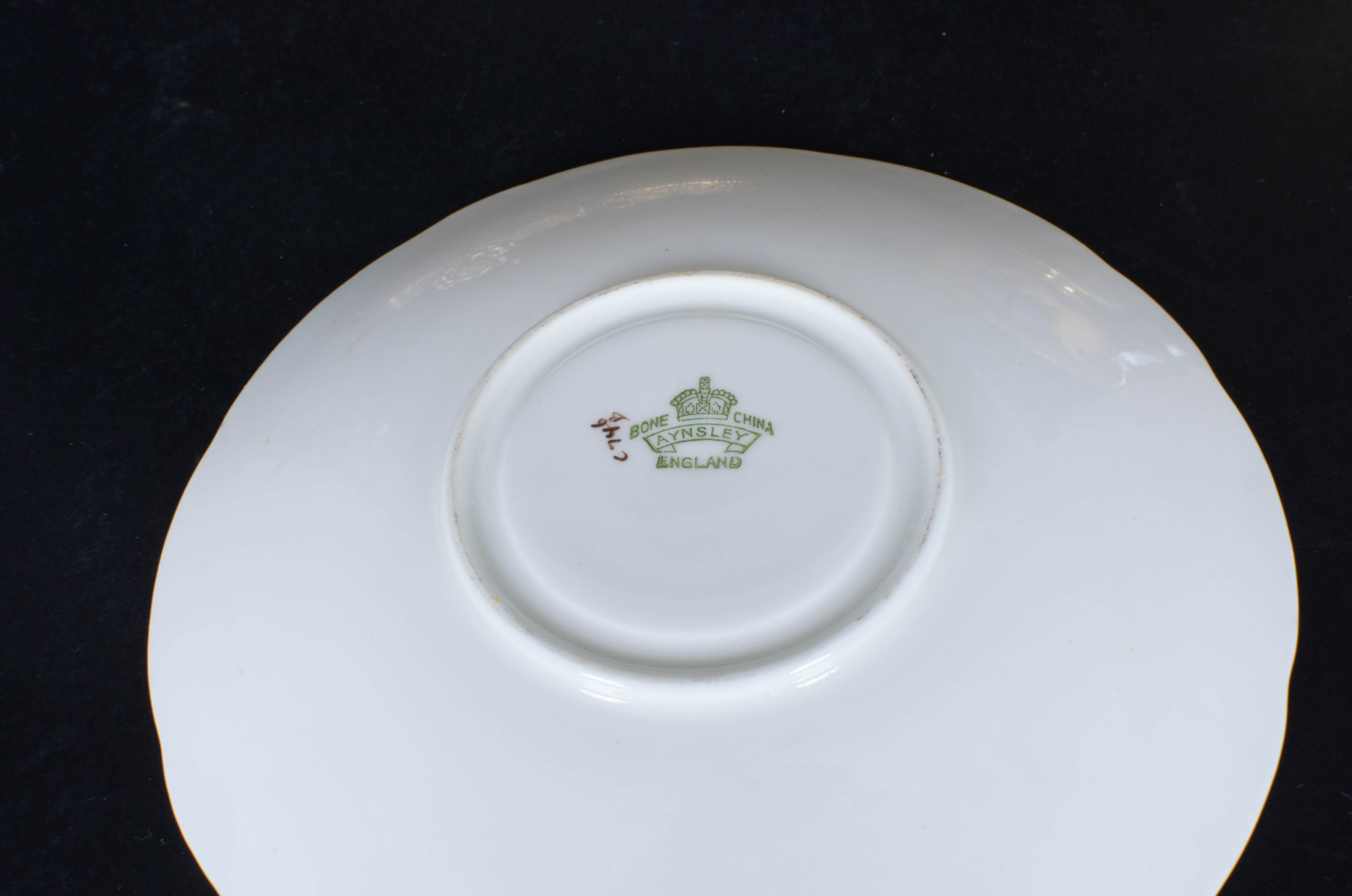 Aynsley Teacup and Saucer with Brass Toned Display Stand