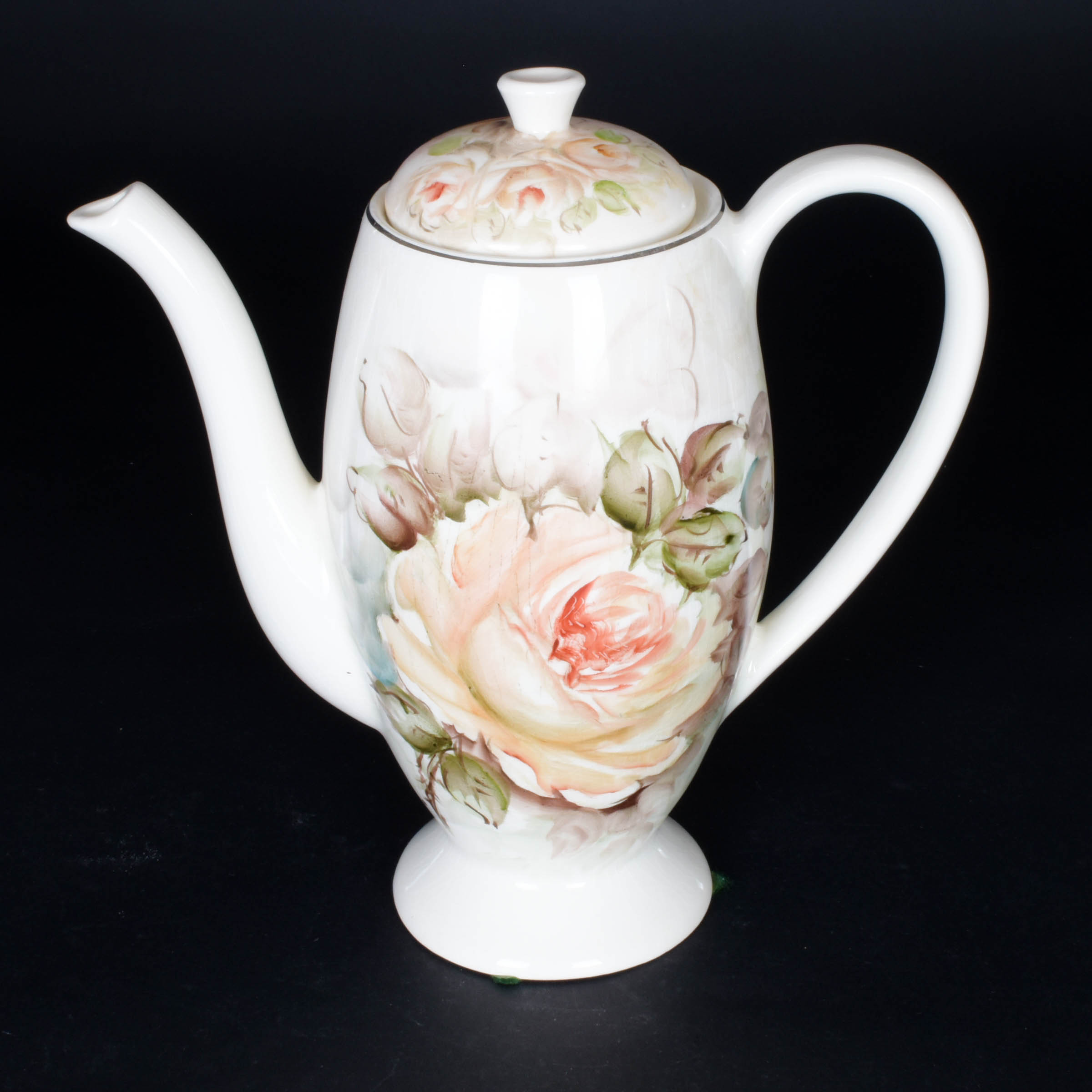 Hand Painted Floral Teapot