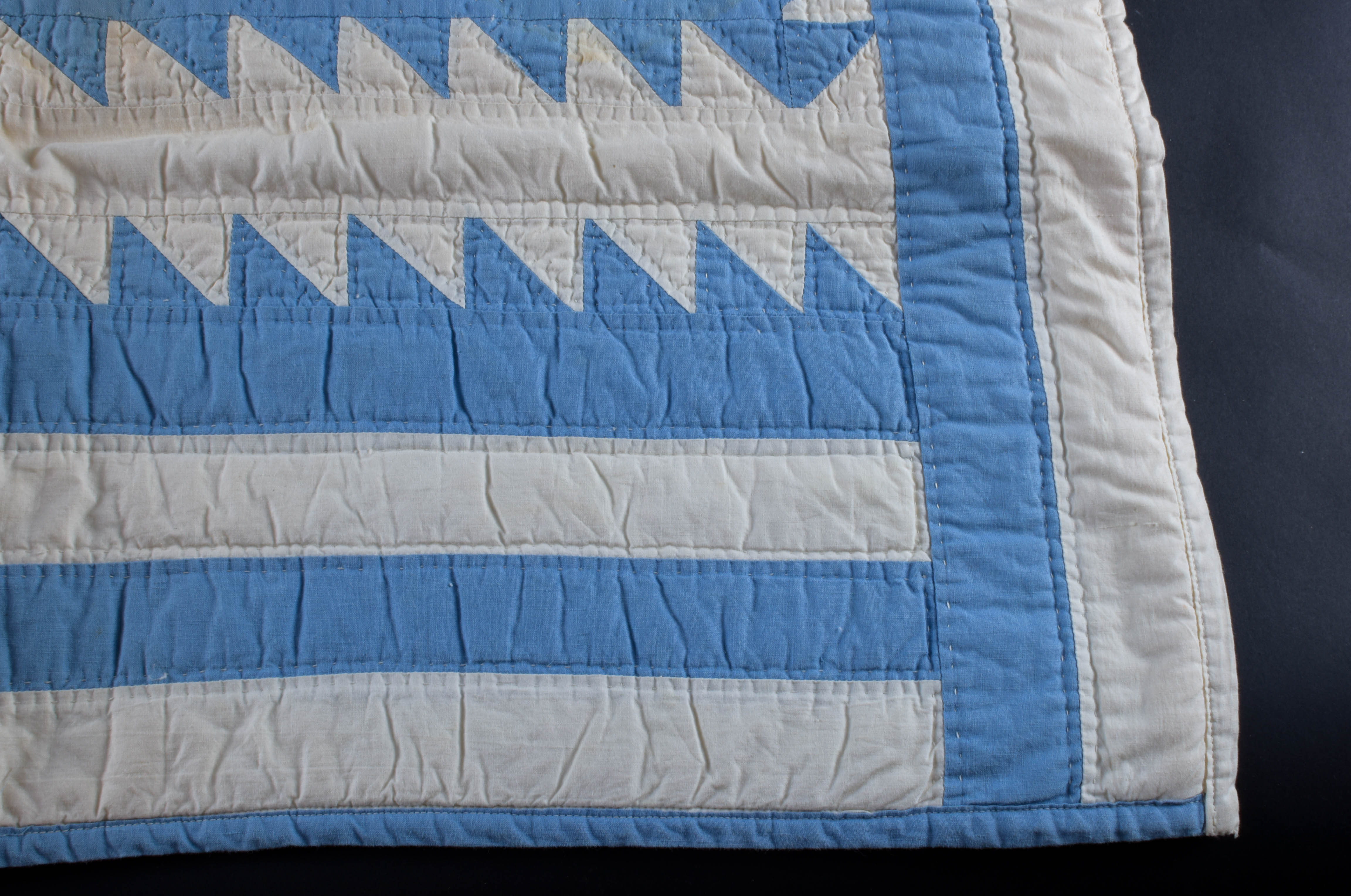 Vintage Hand-Embroidered and Hand-Stitched Patchwork Baby Quilt