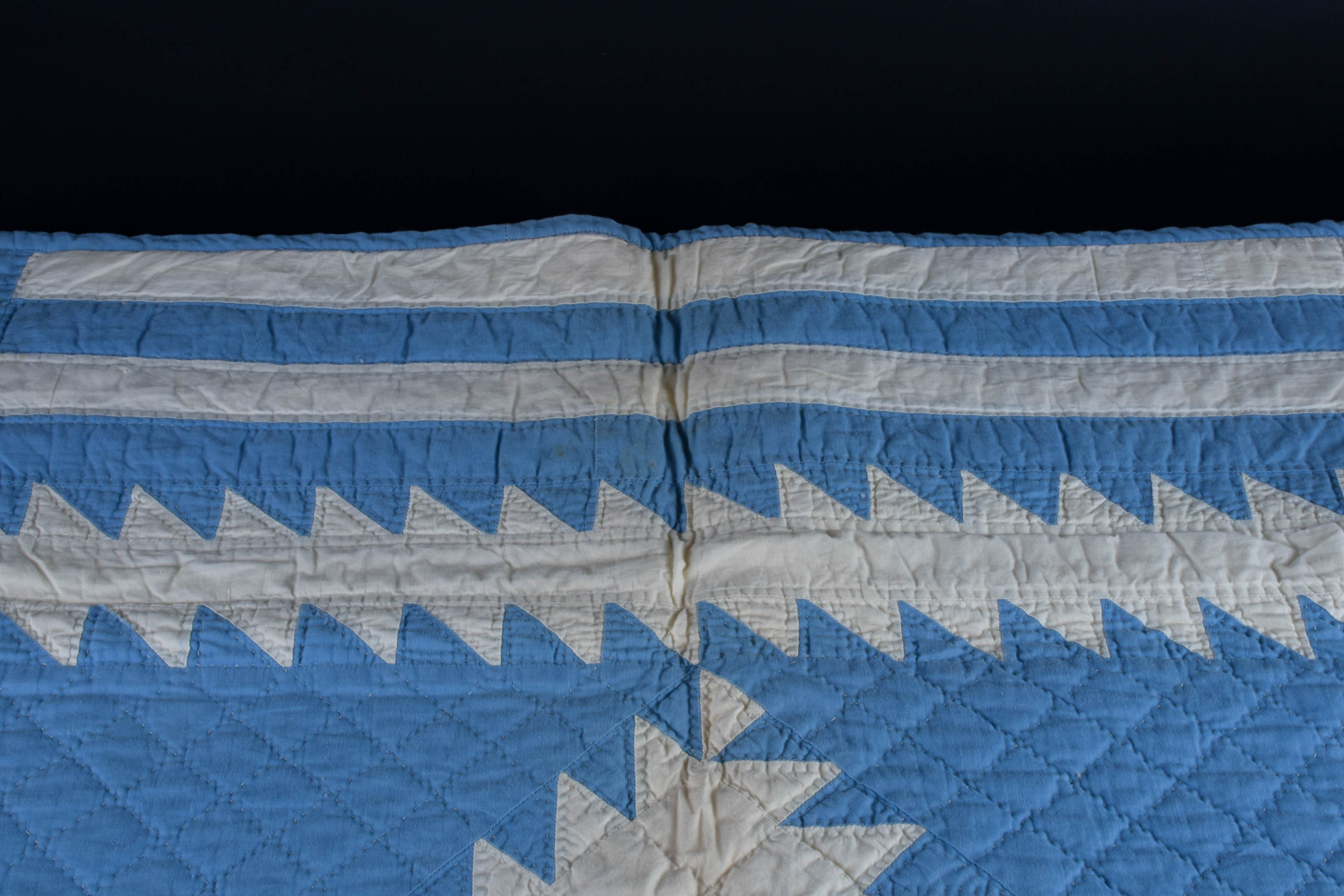 Vintage Hand-Embroidered and Hand-Stitched Patchwork Baby Quilt