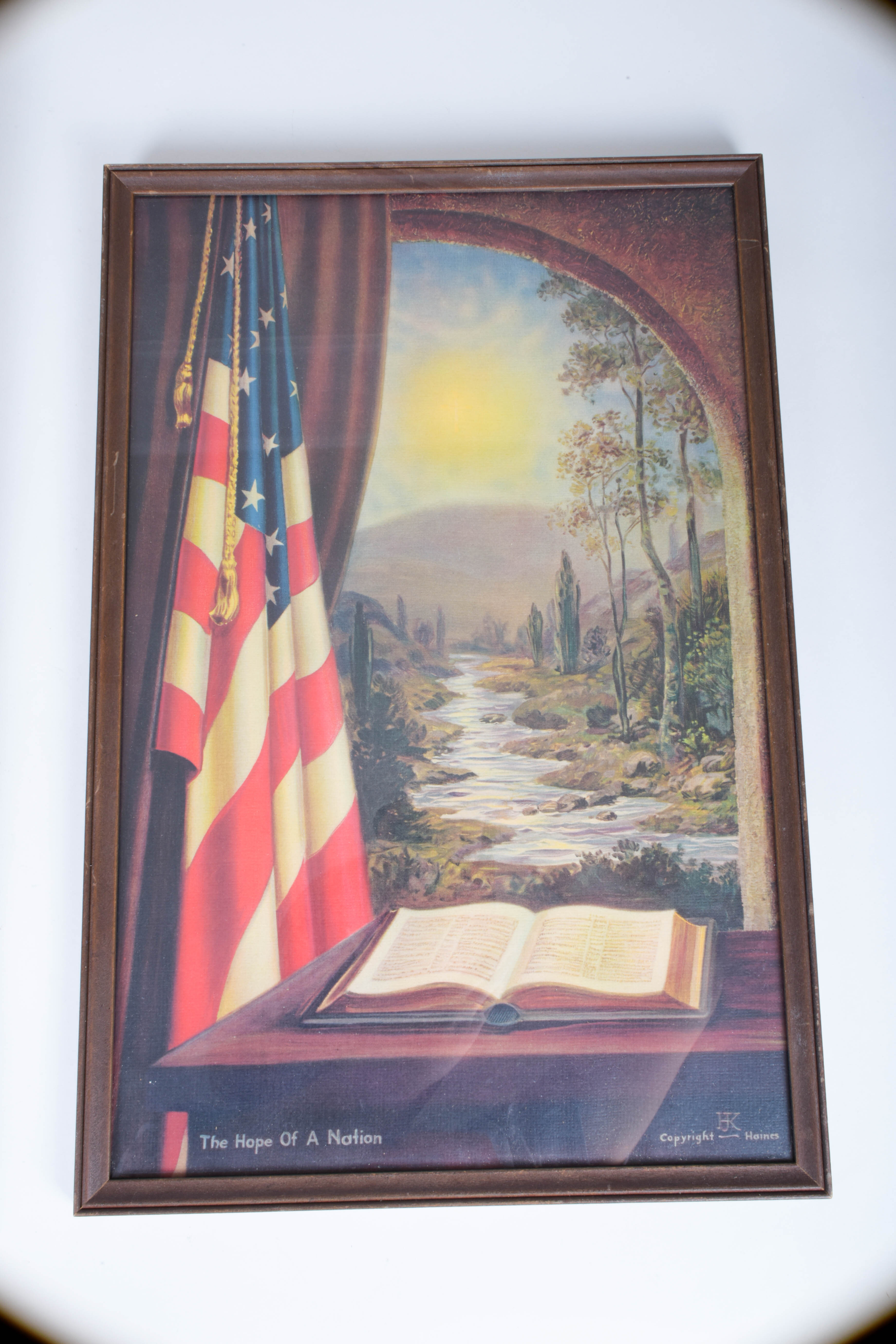 Vintage Pair of Patriotic Prints: "Hope of a Nation" and "Our Flag"